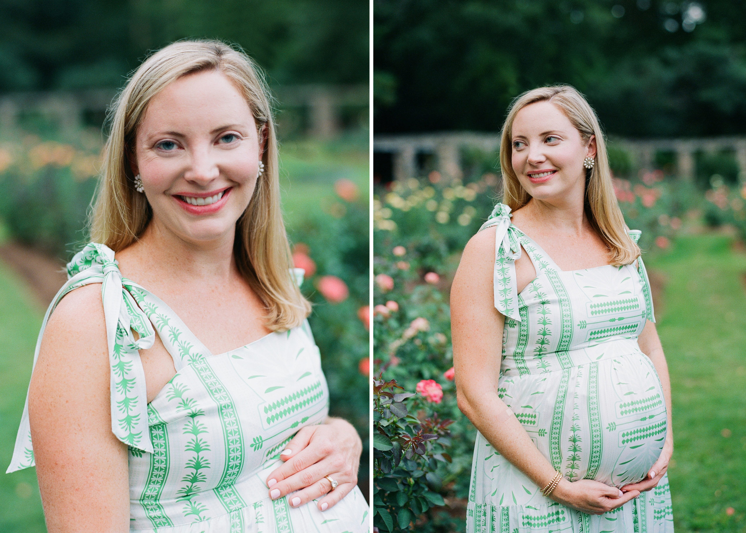 Raleigh rose garden maternity photography session
