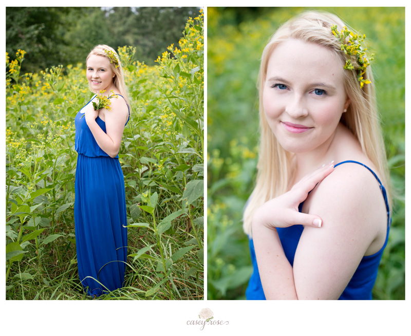 cary, raleigh, senior portrait, photographer, pictures, casey rose, photography, delany in yellow flowers